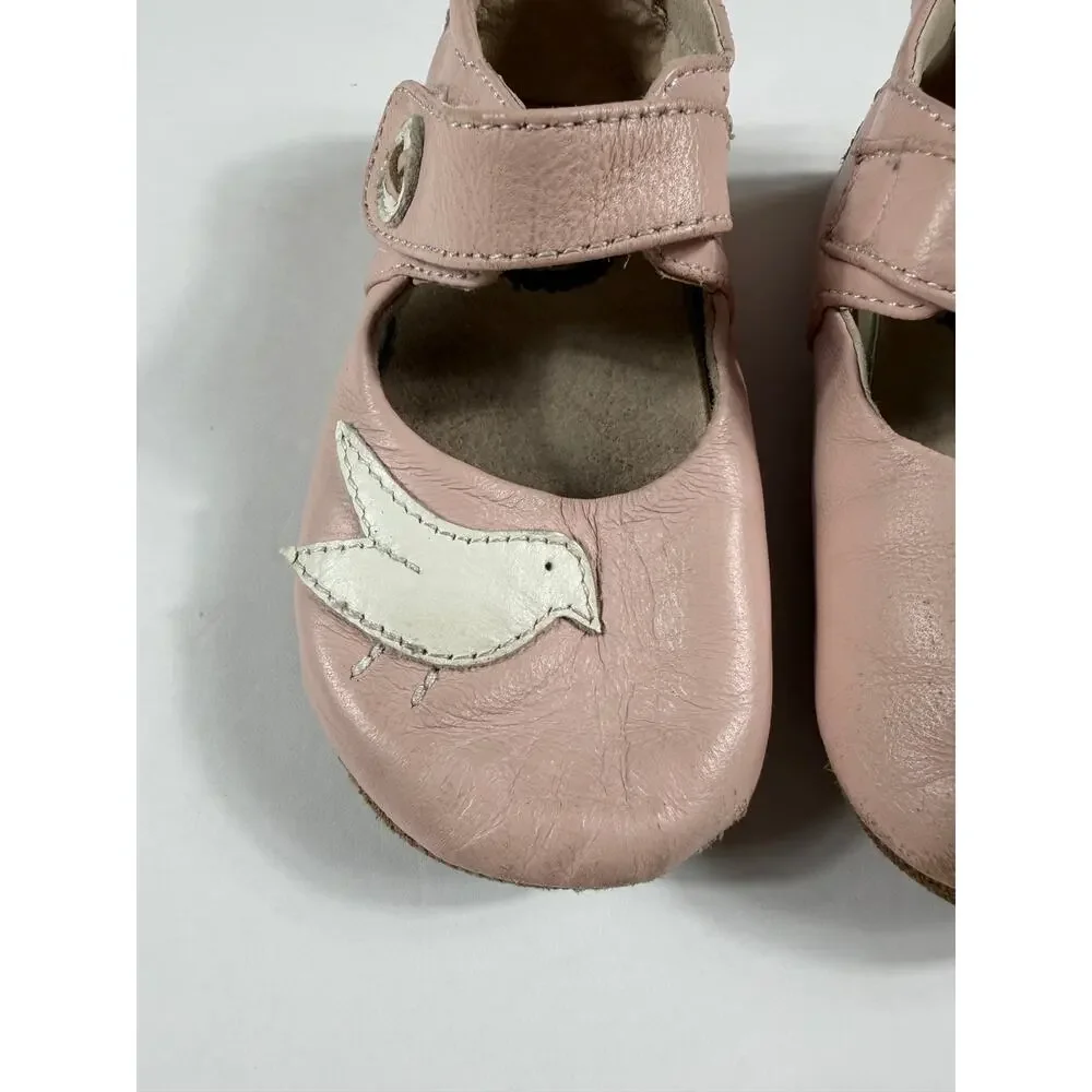 Livie & Luca Pio Pio Blush Pink Bird Leather Mary Jane Shoes 12–18 Months